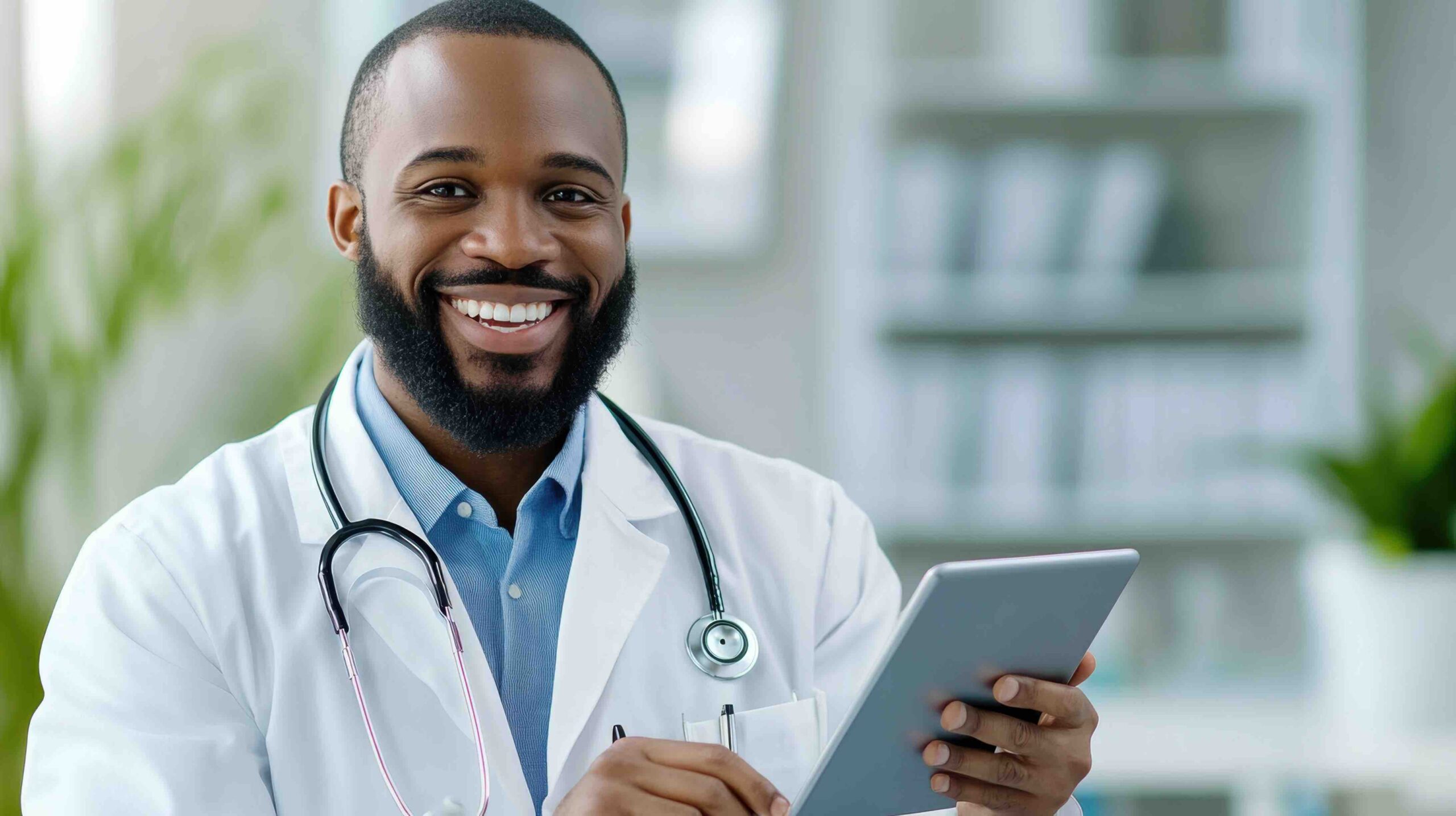 A physician talking with a patient