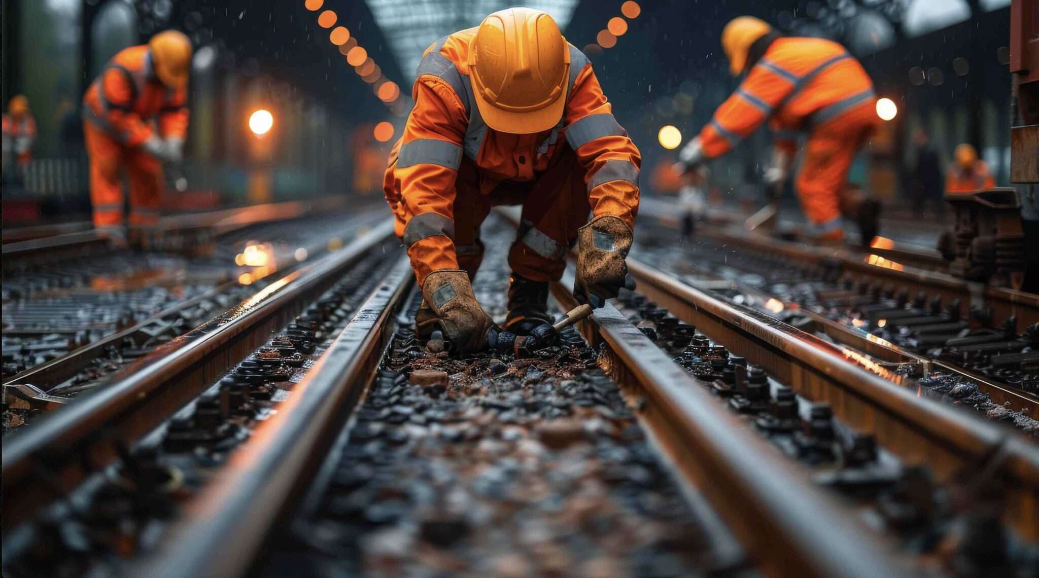 A rail line stretching into the distance